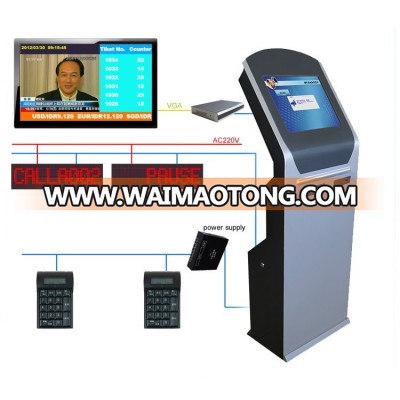 Custom Dual Printer 17"Bank/Hospital Queue Management System Ticket Dispenser Kiosk