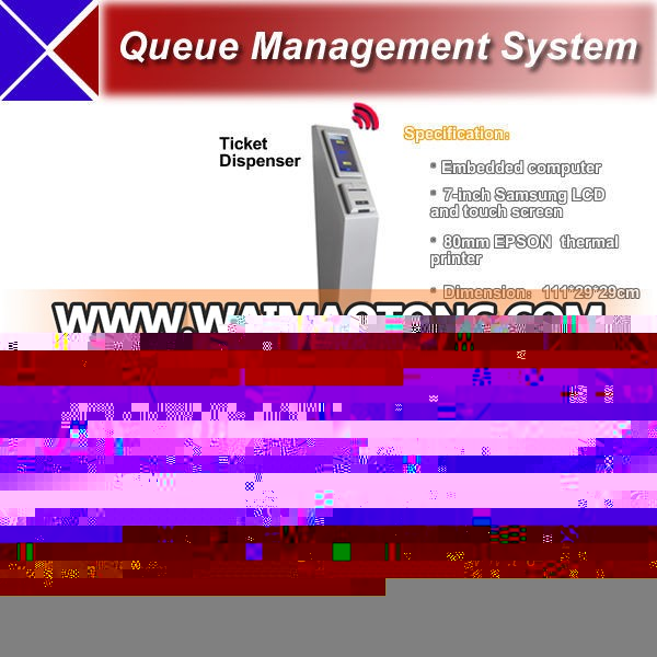 Economic 7" Bank free standing Wireless Queuing Management Systems